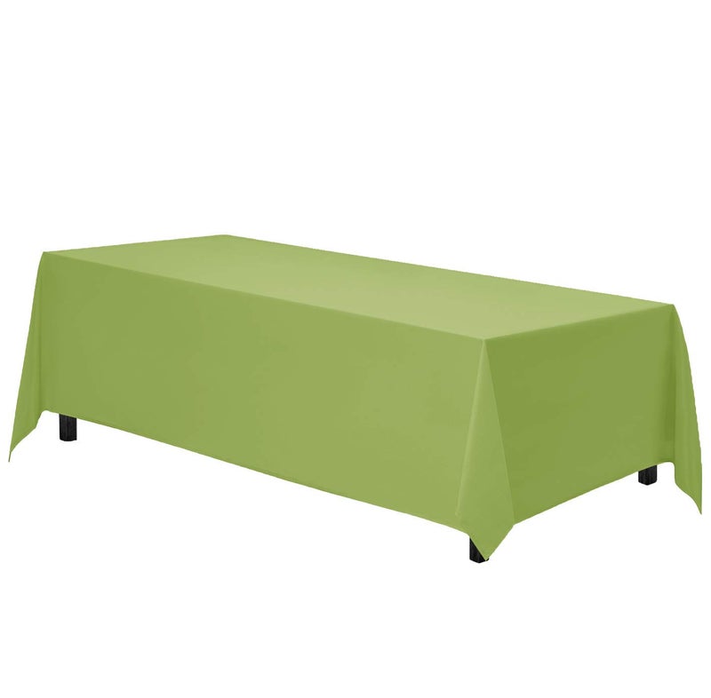 Gee Di Moda Rectangle Tablecloth - 90 x 132 Inch Apple Green Table Cloth for 6 Foot Tables with Floor-Length Drop - Heavy Duty Washable Fabric for Holiday Party, Dinner, Weddings & Baby Shower - Image 1